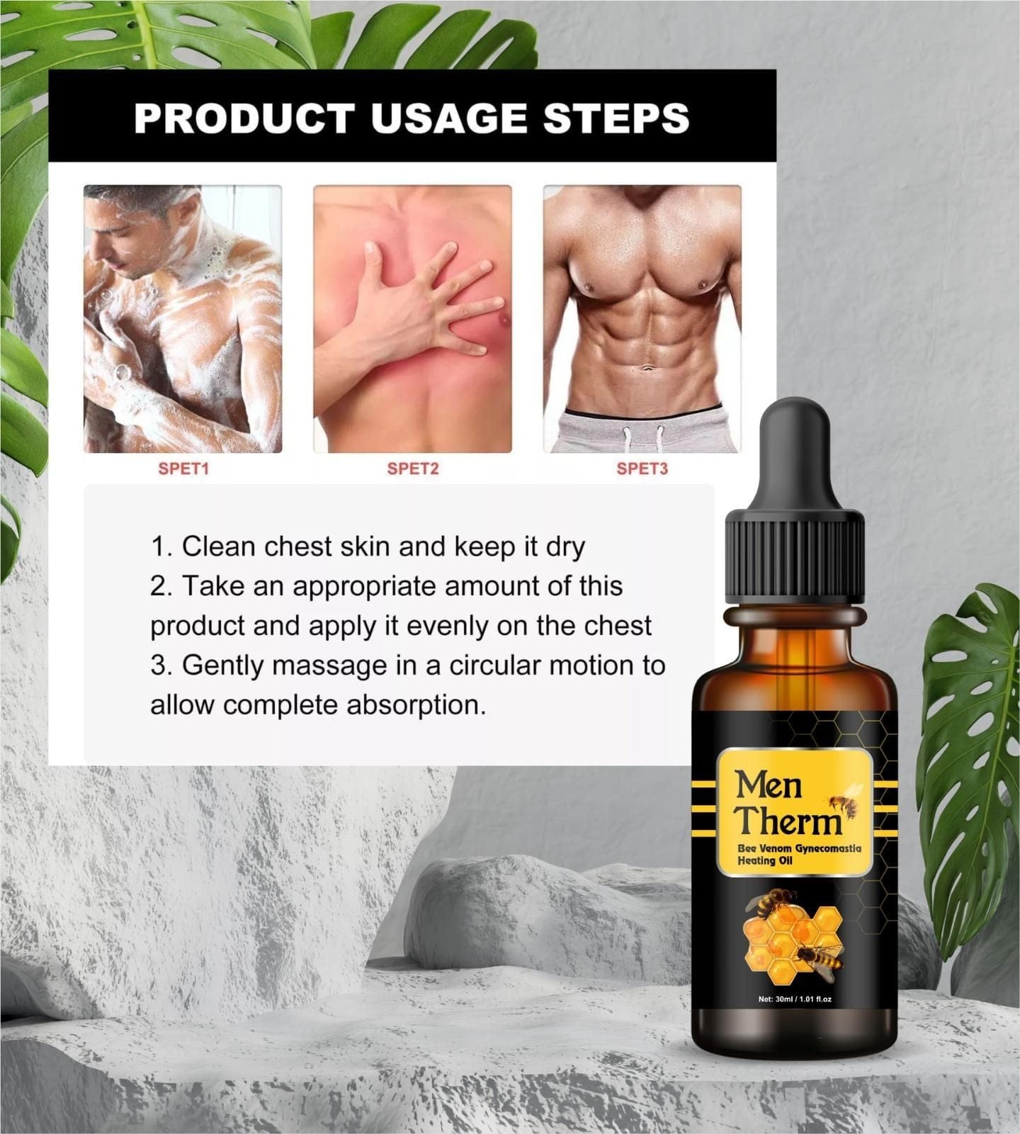 Venoburn™️Men Therm Bee Venom Tightening Oil (Pack of 2)